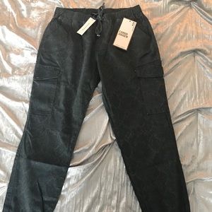 NWT snakeskin cargo joggers
